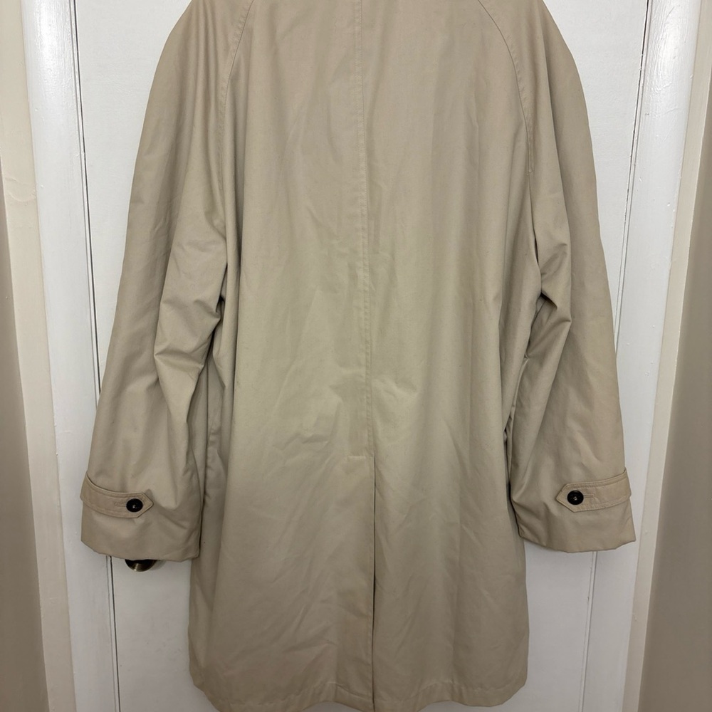 Vintage Towne by London Fog Men's Trench Coat XL 46R Tan Rain Jacket Zip Liner - Picture 8 of 8
